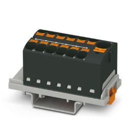 PTFIX 10/12X4-NS35 BK - 12 x 4mm , 1 x 10mm Black Distribution block 
