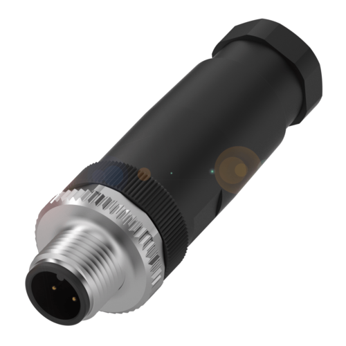4 Pole M12 Male Connector Metal Face PG7 Entry