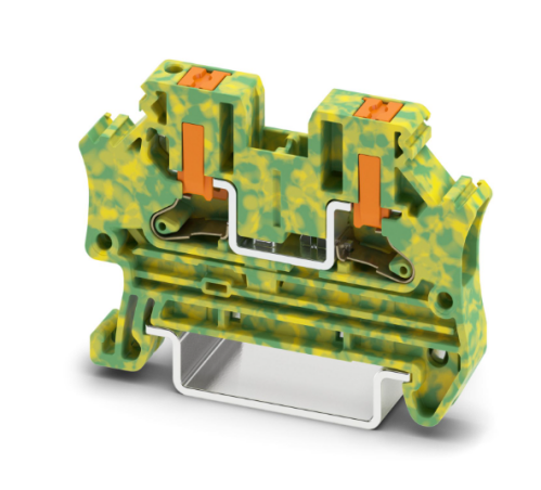 4mm Green/Yellow Feed-Through Push-In Terminal Block