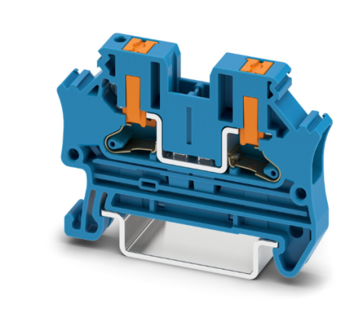 4mm Blue Feed-Through Push-In Terminal block