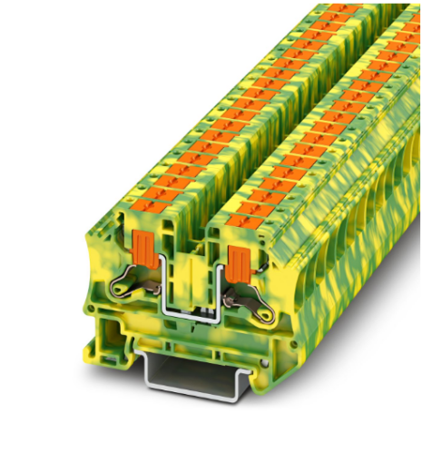 6mm Push In PE Terminal Block Green/Yellow